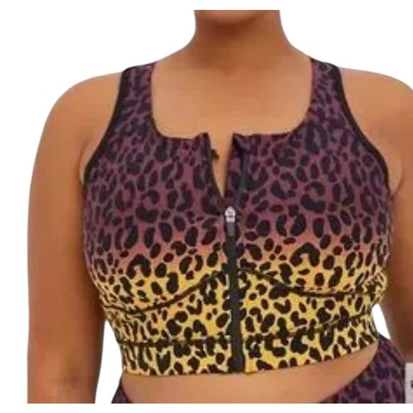 Torrid 2 zip front wireless active sports bra top BC 2632 - Picture 1 of 8